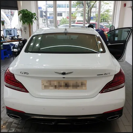[찰스오토] <제네시스 G70> 하버캠프 SL-Chrome Bond 틴팅 + Gtechniq EXO V4 유리막코팅 + 생활보호PPF + QXD3000 +  아이나비 커넥티드 / 동탄 영천동