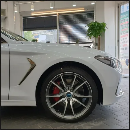 [찰스오토] <제네시스 G70> 하버캠프 SL-Chrome Bond 틴팅 + Gtechniq EXO V4 유리막코팅 + 생활보호PPF + QXD3000 +  아이나비 커넥티드 / 동탄 영천동