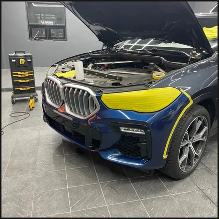 [동탄 랩핑] ●BMW X6 글로스다크블루메탈릭 전체랩핑 + 블락포디 스카이블루 틴팅재시공● / 동탄 영천동
