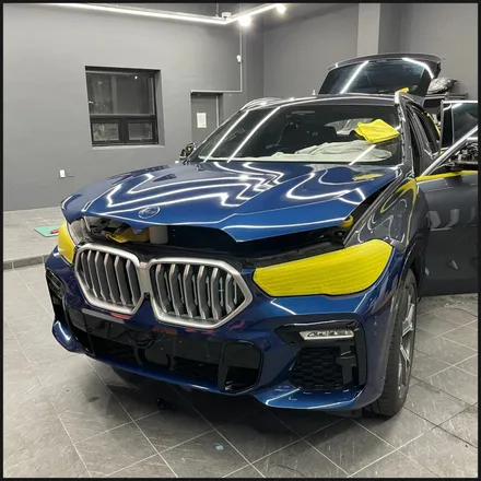 [동탄 랩핑] ●BMW X6 글로스다크블루메탈릭 전체랩핑 + 블락포디 스카이블루 틴팅재시공● / 동탄 영천동