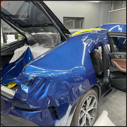 [동탄 랩핑] ●BMW X6 글로스다크블루메탈릭 전체랩핑 + 블락포디 스카이블루 틴팅재시공● / 동탄 영천동