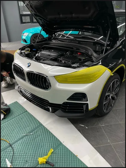 [동탄 랩핑] ● BMW X2 유광화이트펄 전체랩핑 + 블락포디 디토선팅 + 윈도우테두리크롬죽이기 + 필러PPF ● / 동탄 영천동