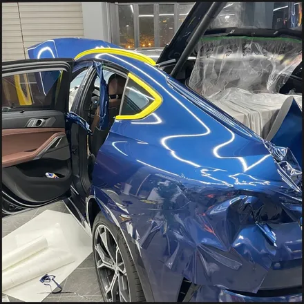 [동탄 랩핑] ●BMW X6 글로스다크블루메탈릭 전체랩핑 + 블락포디 스카이블루 틴팅재시공● / 동탄 영천동