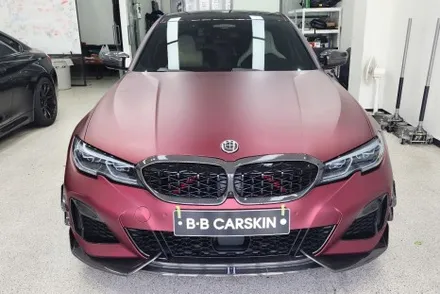 BMW 340i 캔디레드랩핑 완벽한 비비카스킨 / 인천, 부평