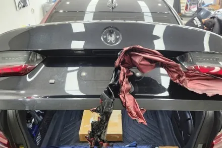 BMW 340i 캔디레드랩핑 완벽한 비비카스킨 / 인천, 부평