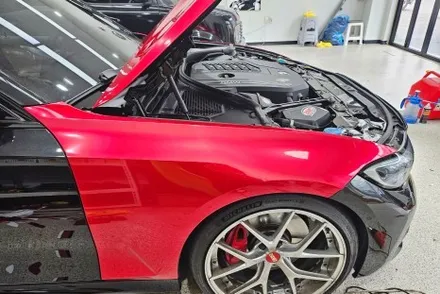 BMW 340i 캔디레드랩핑 완벽한 비비카스킨 / 인천, 부평