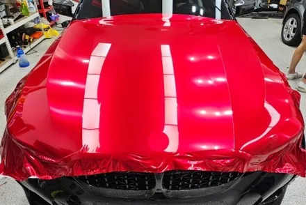 BMW 340i 캔디레드랩핑 완벽한 비비카스킨 / 인천, 부평