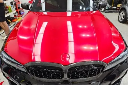 BMW 340i 캔디레드랩핑 완벽한 비비카스킨 / 인천, 부평