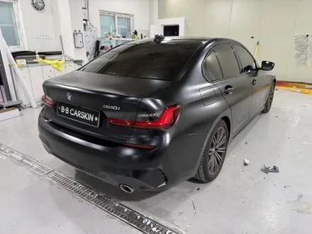 부천 상동 BMW G20 320i 전체 랩핑 — SNC 사틴블랙 컬러체인지 (비비카스킨) / 인천 부평구 부개동