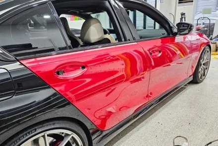BMW 340i 캔디레드랩핑 완벽한 비비카스킨 / 인천, 부평