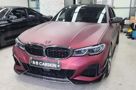 BMW 340i 캔디레드랩핑 완벽한 비비카스킨 / 인천, 부평