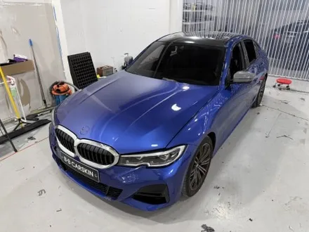 부천 상동 BMW G20 320i 전체 랩핑 — SNC 사틴블랙 컬러체인지 (비비카스킨) / 인천 부평구 부개동