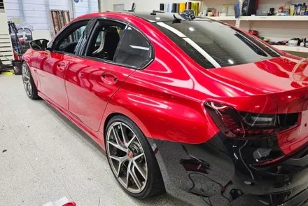 BMW 340i 캔디레드랩핑 완벽한 비비카스킨 / 인천, 부평