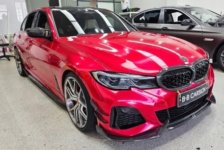 BMW 340i 캔디레드랩핑 완벽한 비비카스킨 / 인천, 부평