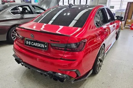 BMW 340i 캔디레드랩핑 완벽한 비비카스킨 / 인천, 부평