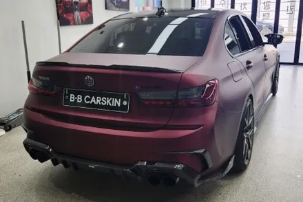 BMW 340i 캔디레드랩핑 완벽한 비비카스킨 / 인천, 부평