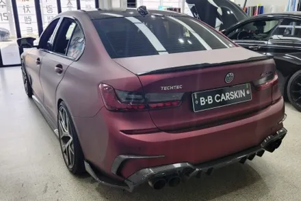 BMW 340i 캔디레드랩핑 완벽한 비비카스킨 / 인천, 부평