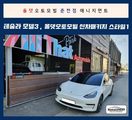 춘천신차패키지 테슬라모델3 역시 올댓에서 작업해요. / 춘천시 퇴계동