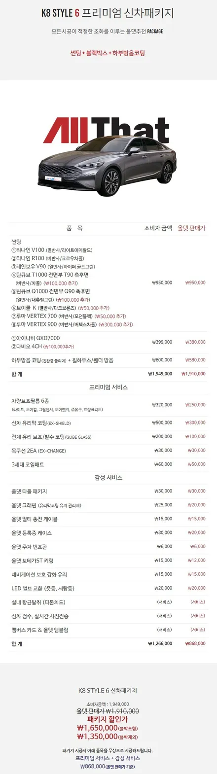 춘천신차패키지 올댓오토모빌 K8 스타일 6 버텍스 여긴 어때? / 춘천시 퇴계동