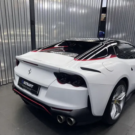 페라리 812 GTS 에이버리 사틴 화이트 일산랩핑 + 컴페티치오네 스타일 데칼 시공 / 고양시 구산동