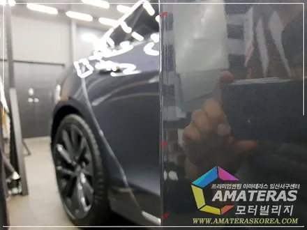 테슬라S 일산썬팅 아마테라스HN 시공기 - 모터빌리지 / 고양시 구산동