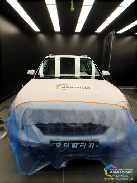현대 베뉴 폴라화이트 색상 차량도 모터빌리지에서 아마테라스 선택 / 고양시 구산동
