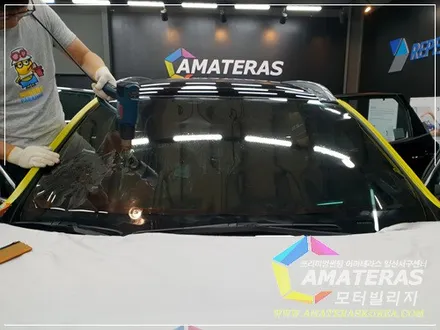 모터빌리지(아마테라스일산서구센터)의 산타페TM 인스퍼레이션 펜텀블랙 신차패키지 최고급형 시공기 / 고양시 구산동
