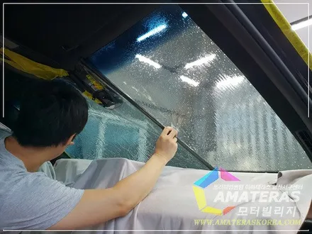 모터빌리지(아마테라스일산서구센터)의 산타페TM 인스퍼레이션 펜텀블랙 신차패키지 최고급형 시공기 / 고양시 구산동