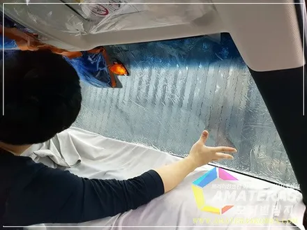 렉서스 ES300H 일산 아마테라스썬팅 & 리어커튼 간섭 없이 블랙박스 후방카메라 설치하기 ^^ / 고양시 구산동