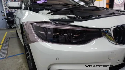 루프스킨bmw 430i 라이트필름 자동차랩핑 전문 용산랩핑 _[래퍼스제이] / 천안 불당동