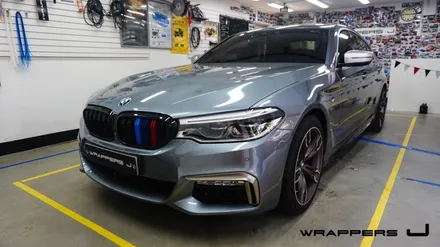 양천구 자동차랩핑BMW5 창문테두리 크롬죽이기 크롬삭제 부분랩핑 실버랩핑 / 천안 불당동