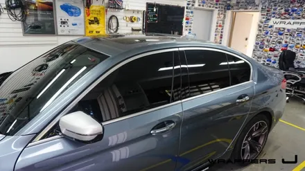 양천구 자동차랩핑BMW5 창문테두리 크롬죽이기 크롬삭제 부분랩핑 실버랩핑 / 천안 불당동