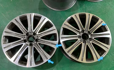 벤츠E450 - E450휠손상, E450순정휠복원, 자동차휠수리, 언리얼자동차외형복원(대장동/운중동/백현동/삼평동/판교) / 분당구 서현동