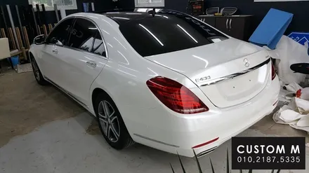 평택 랩핑.카스킨 최저가 \'내 차 꾸미기\'  대작전~~! / 벤츠 S400 전체랩핑 에이버리 화이트펄 by.커스텀엠 / 평택 도일동