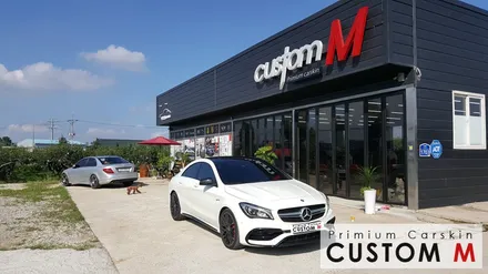 당진랩핑 평택카스킨샵 커스텀엠 : 벤츠CLA 45AMG 루프스킨 블랙유광으로 뽀인뜨~! / 평택 도일동