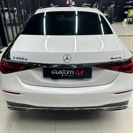 천안/평택/안성/오산/용인/동탄랩핑 벤츠 S400d 사고차량 기존 랩핑 제거 고광택 화이트 전체랩핑 / 평택 도일동