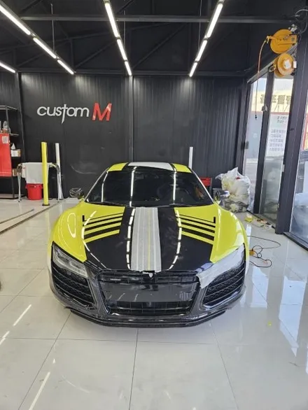 아우디 R8 전체데칼 랩핑(발렌티노) 레이싱 데칼의 끝판왕! / 평택 도일동