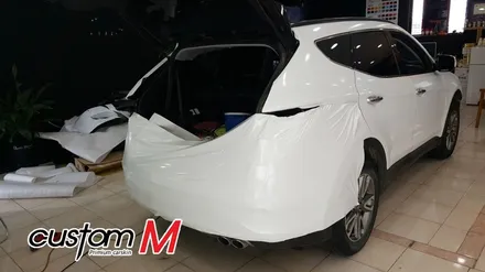 평택전체랩핑 산타페DM 에이버리슈프림 다이아몬드 화이트 필름시공! 반짝반짝 펄이 들어가 이쁘네요. / 평택 도일동