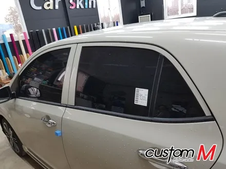 평택 자동차 랩핑 전문 CUSTOM M : 기아모닝 루프스킨 블랙유광, 도어필러 블랙무광 랩핑시공 / 평택 도일동