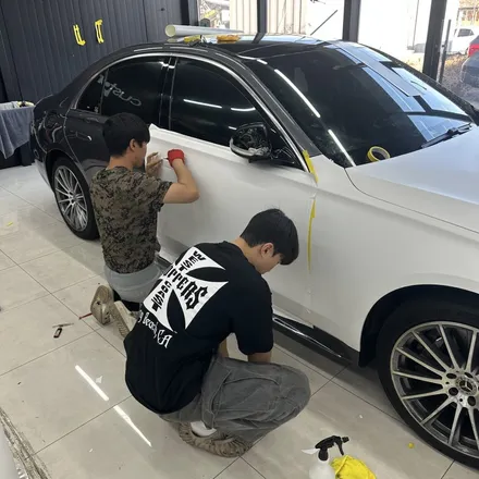 평택PPF/평택랩핑 벤츠 S400d 전체 컬러PPF 사틴화이트 시공 색상변경과 도장보호까지 확실하게! / 평택 도일동