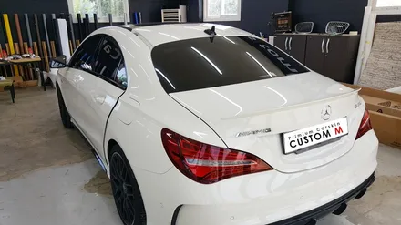 당진랩핑 평택카스킨샵 커스텀엠 : 벤츠CLA 45AMG 루프스킨 블랙유광으로 뽀인뜨~! / 평택 도일동