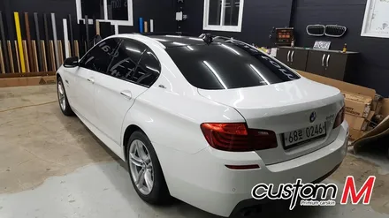 평택카스킨 여기야 여기!! / BMW528i 사이드미러 블랙카본필름 시공, 루프시공 / 평택 도일동