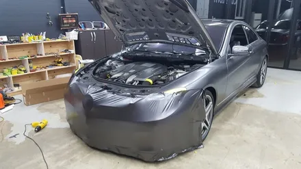 평택 자동차랩핑 전문 커스텀엠 : 벤츠CL63AMG 전체랩핑 요즘 대세는 사틴다크그레이 / 평택 도일동
