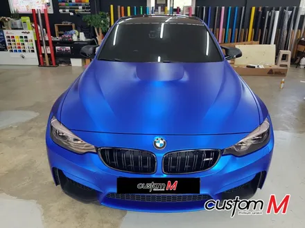 (커스텀엠)(평택안성 크롬전체랩핑) BMW M3 슈퍼카 간지작살 무광블루 크롬 전체랩핑!!! / 평택 도일동