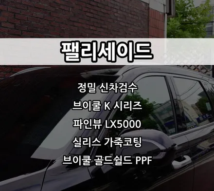 인천 팰리세이드 신차패키지, 인천 브이쿨 썬팅, 브이쿨 K 썬팅, 파인뷰 LX5000, 실리스 가죽코팅, 브이쿨골드쉴드PPF / 남동구 고잔동
