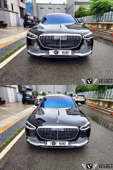벤츠 신형 S580 마이바흐의 필수 업그레이드, 4D부메스터와 범퍼하단 S680 크롬패널
