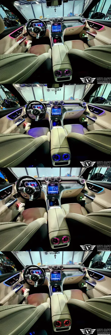 벤츠 신형 GLC X254에 빠진 엠비언트 추가!! 송풍구 엠비언트 / 대시보드 라인 / 도어손잡이 하단 라인
