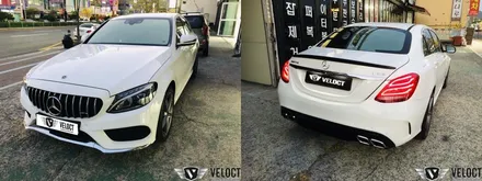 벤츠 C클래스 기본 3색의 실내 풀튜닝을 다시 64색 엠비언트로 대변신!!