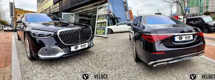벤츠 신형 S클래스 마이바흐 S580 -> S680 범퍼 크롬 매쉬그릴 교체