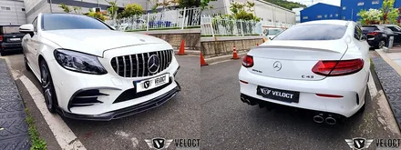 벤츠 C43AMG 쿠페의 퍼포먼스 드레스업, 하이앤드 7.0 액티브사운드 + 리얼카본 프론트립 / 카나드윙